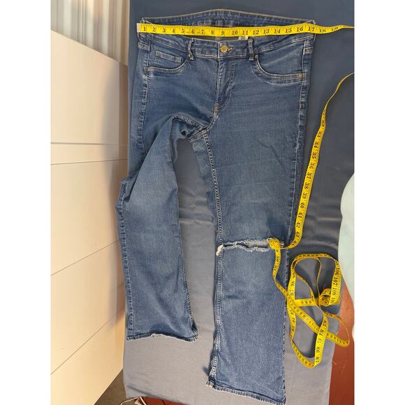 & Denim Low Waist Boot Cut Medium Blue Jeans Size 14 Pre-owned - Picture 9 of 9